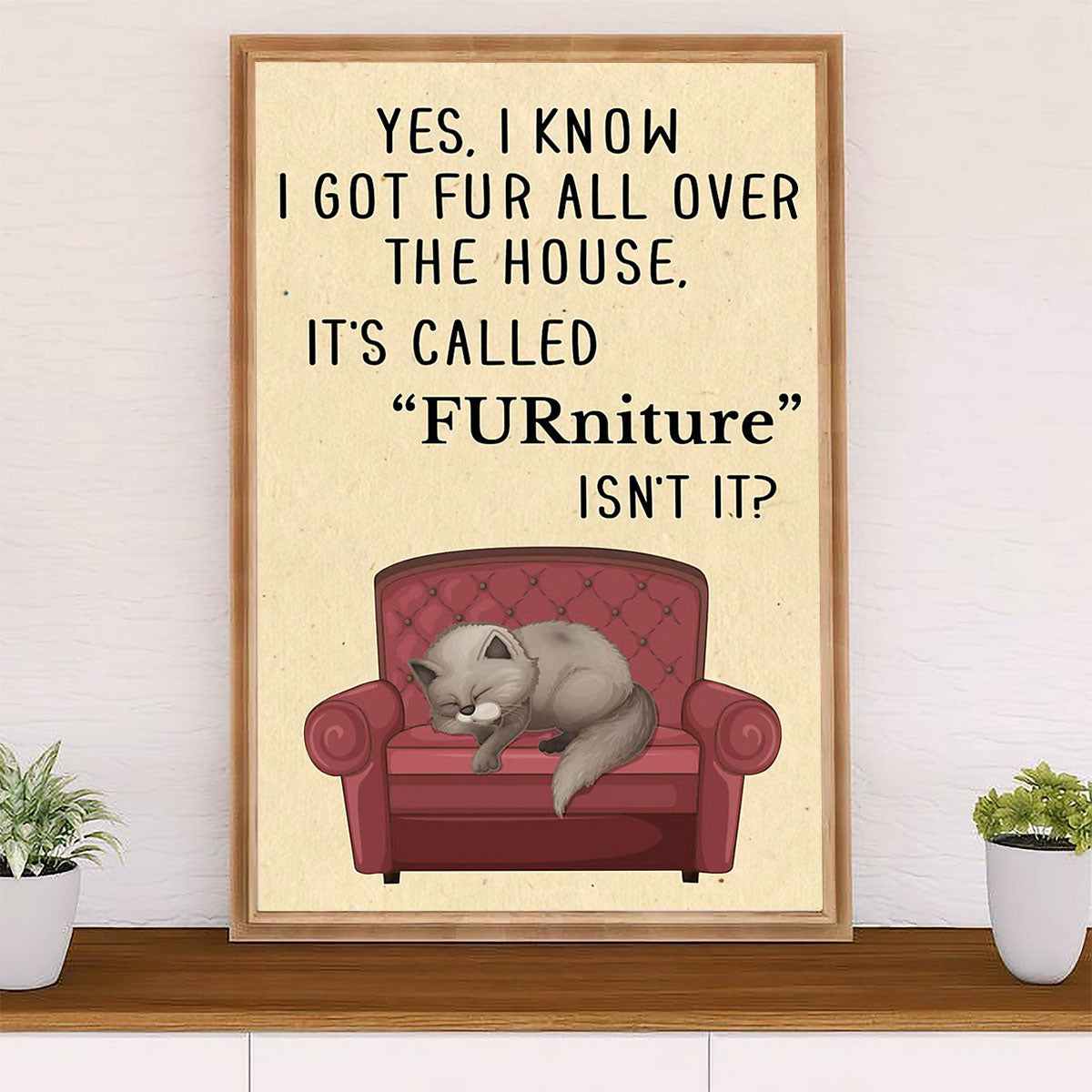 Cute Cat Poster Prints | Cat FURniture | Wall Art Gift for Cat Kitties Lover