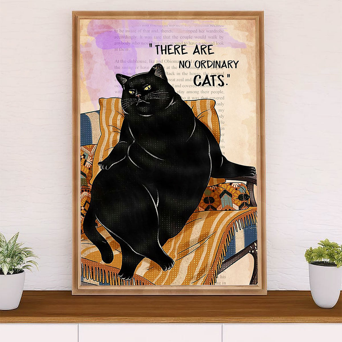 Cute Cat Poster Prints | Funny Black Cat  | Wall Art Gift for Cat Kitties Lover