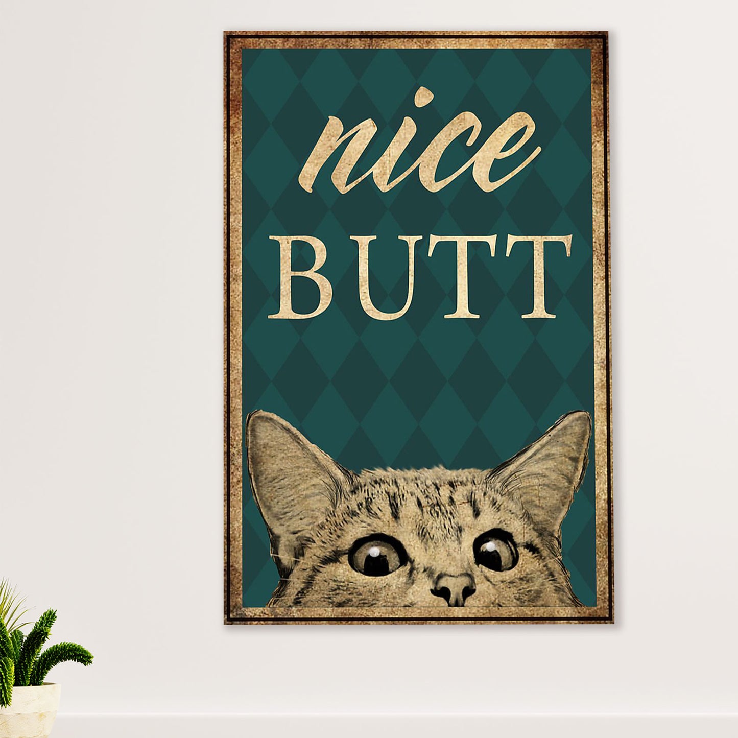 Cute Cat Canvas Prints | Funny Cat Nice Butt | Wall Art Gift for Cat Kitties Lover