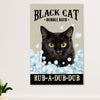 Cute Cat Canvas Prints | Funny Black Cat Bubble Bath | Wall Art Gift for Cat Kitties Lover