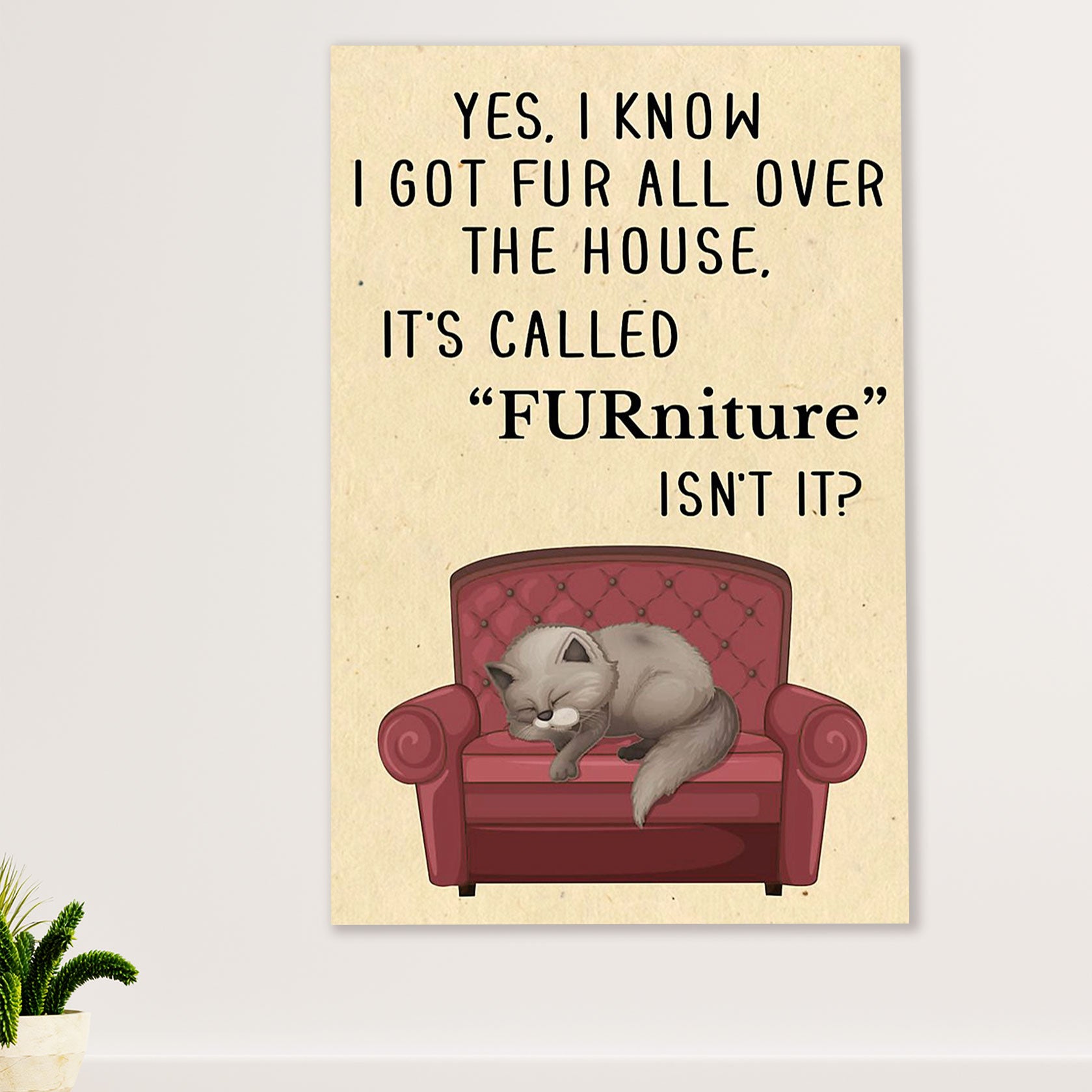 Cute Cat Poster Prints | Cat FURniture | Wall Art Gift for Cat Kitties Lover