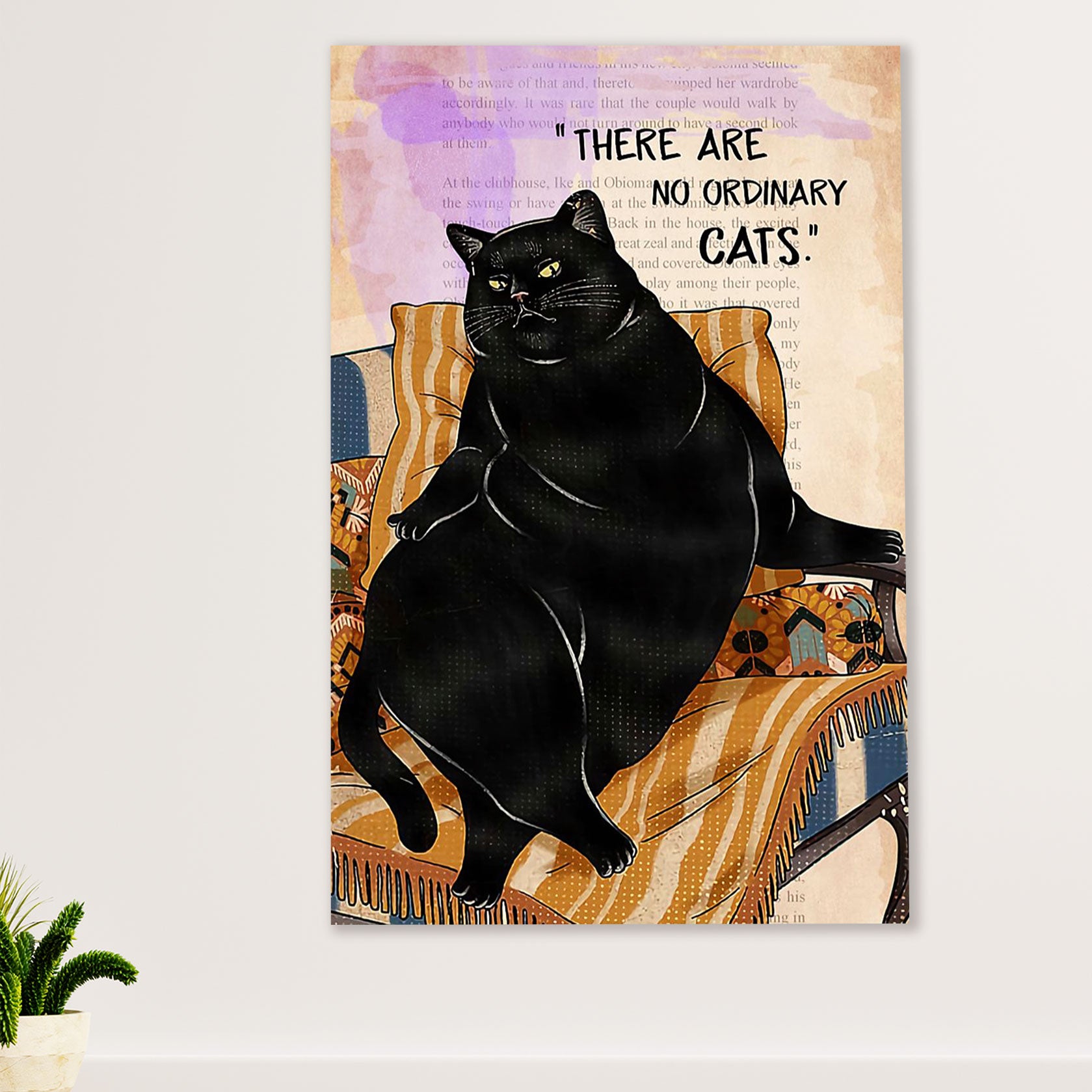 Cute Cat Poster Prints | Funny Black Cat  | Wall Art Gift for Cat Kitties Lover