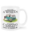 Camping Lover Coffee Mug | December Woman Loves Camping | Drinkware Gift for Campers