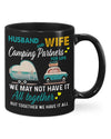 Camping Lover Coffee Mug | Happy Married Couple Wife Husband | Drinkware Gift for Campers