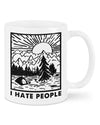Camping Lover Coffee Mug | I Hate People | Drinkware Gift for Campers