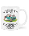 Camping Lover Coffee Mug | June Woman Loves Camping | Drinkware Gift for Campers