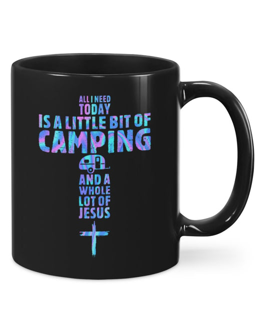 Camping Lover Coffee Mug | Little Bit Of Camping, Lot Of Jesus | Drinkware Gift for Campers
