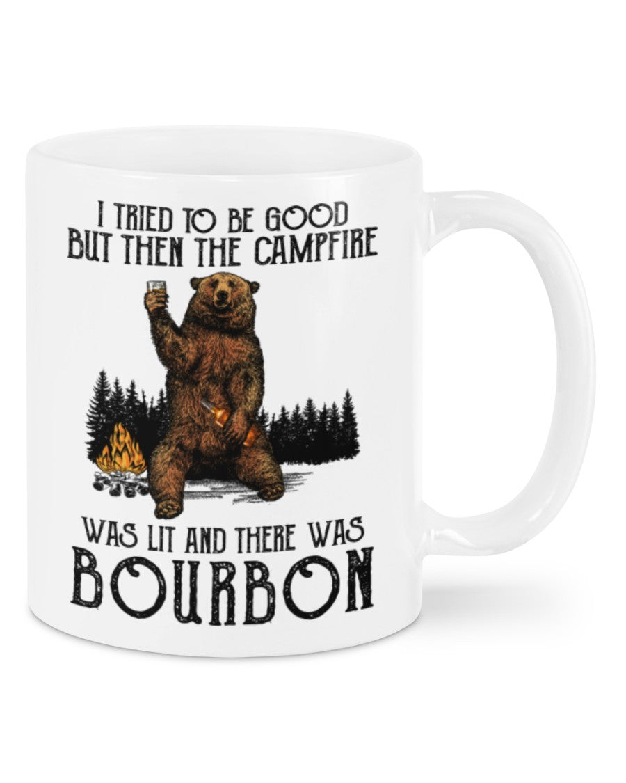 Camping Lover Coffee Mug | Campfire Bourbon | Drinkware Gift for Campers