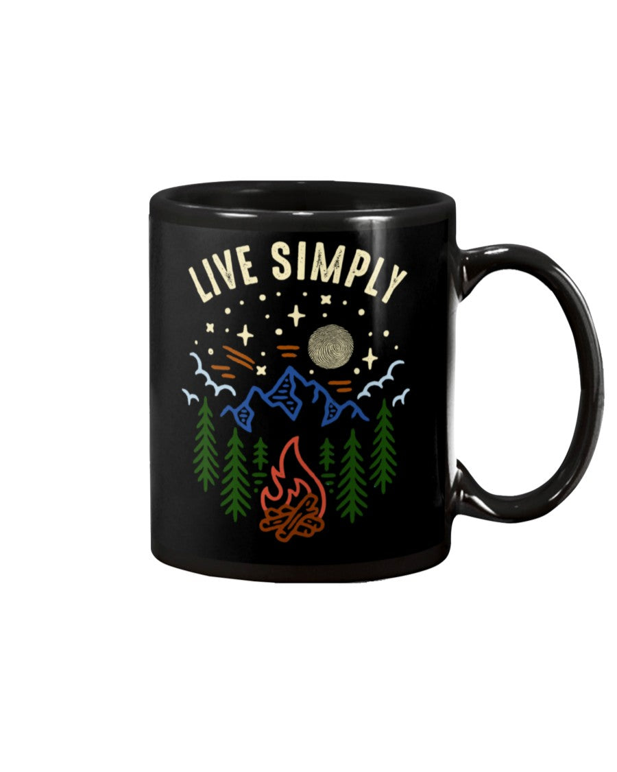 Camping Lover Coffee Mug | Live Simply | Drinkware Gift for Campers
