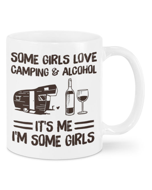 Camping Lover Coffee Mug | Girls Love Camping & Alcohol | Drinkware Gift for Campers