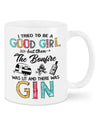 Camping Lover Coffee Mug | Good Girl Loves Gin & Campfire | Drinkware Gift for Campers
