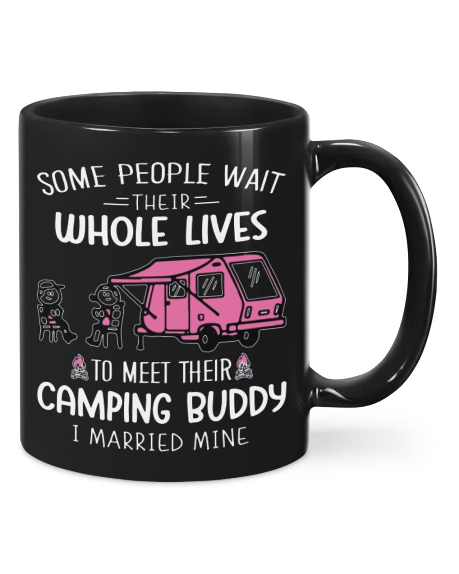 Camping Lover Coffee Mug | Happy Married Couple Wife Husband | Drinkware Gift for Campers