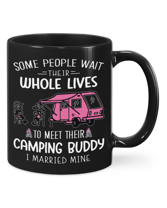 Camping Lover Coffee Mug | Happy Married Couple Wife Husband | Drinkware Gift for Campers