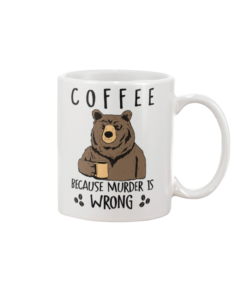 Camping Lover Coffee Mug | Coffee Because Murder Is Wrong | Drinkware Gift for Campers