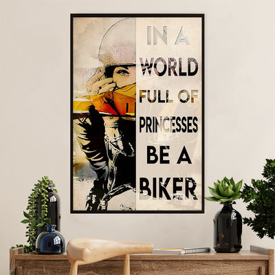 Metal Motorcycle Poster Wall Art Prints | Biker Princess | Home Decor Gift for Biker