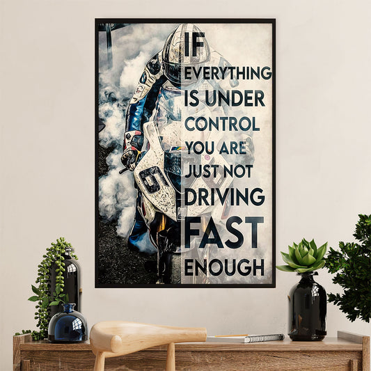 Metal Motorcycle Poster Wall Art Prints | Not Driving Fast Enough | Home Decor Gift for Biker