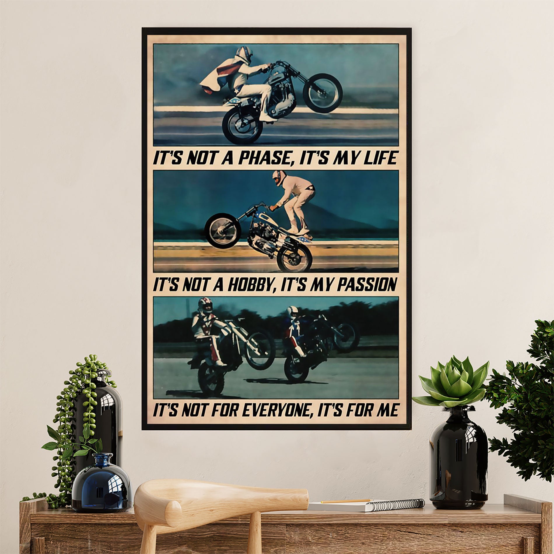 Metal Motorcycle Poster Wall Art Prints | My Passion | Home Decor Gift for Biker