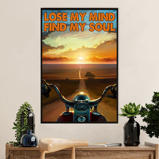 Metal Motorcycle Poster Wall Art Prints | Lose My Mind | Home Decor Gift for Biker