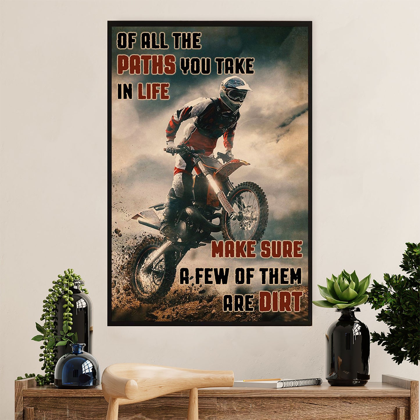 Metal Motorcycle Poster Wall Art Prints | Paths | Home Decor Gift for Biker