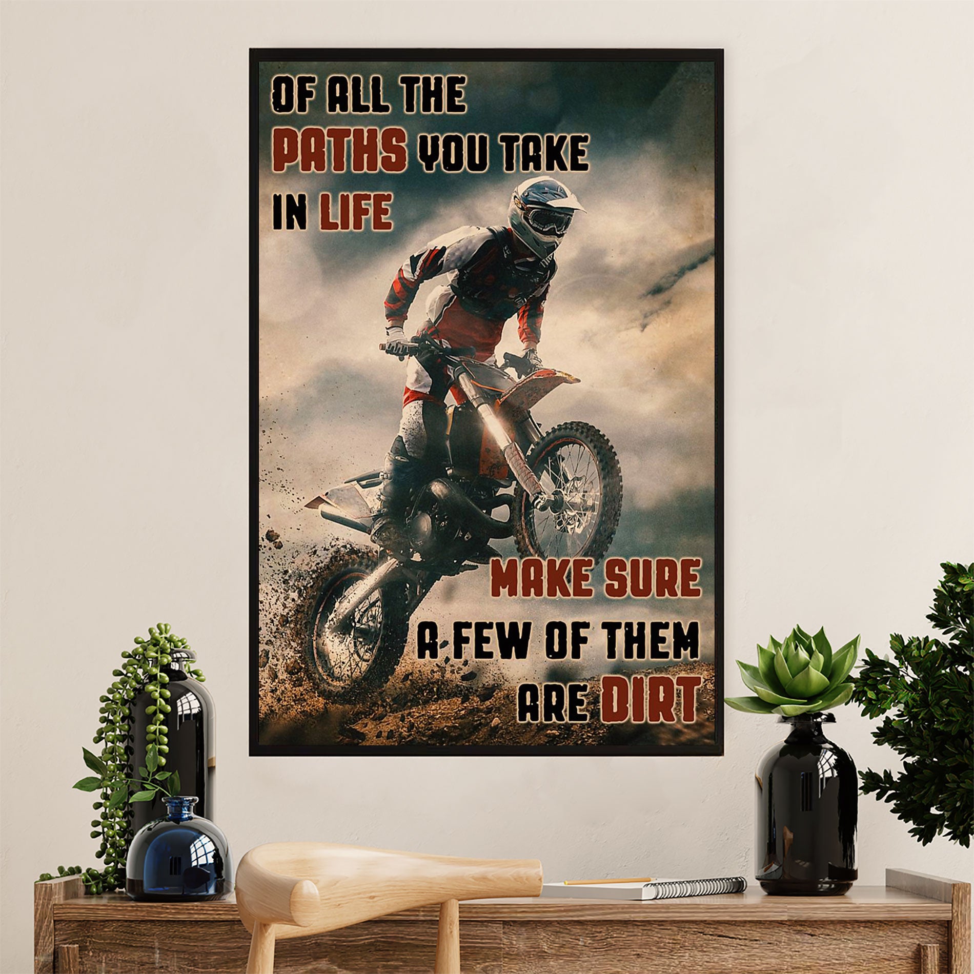 Metal Motorcycle Poster Wall Art Prints | Paths | Home Decor Gift for Biker