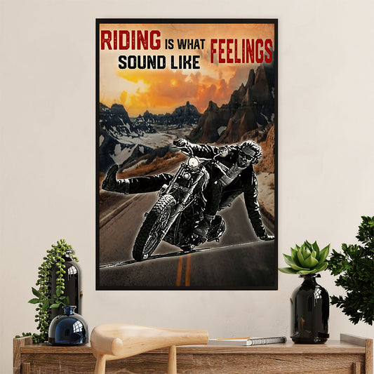 Metal Motorcycle Poster Wall Art Prints | Feelings | Home Decor Gift for Biker