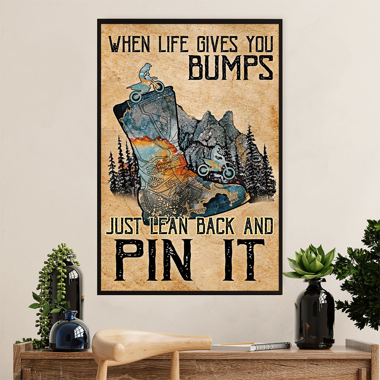 Metal Motorcycle Poster Wall Art Prints | Pin It | Home Decor Gift for Biker