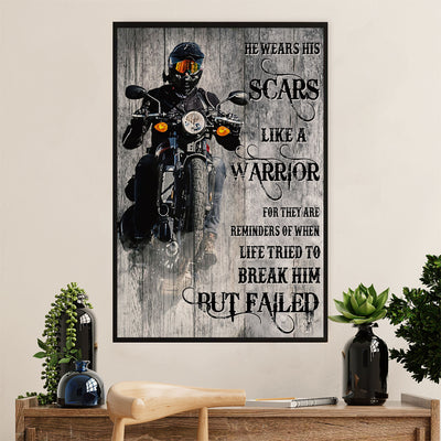 Metal Motorcycle Poster Wall Art Prints | Break Him But Failed | Home Decor Gift for Biker