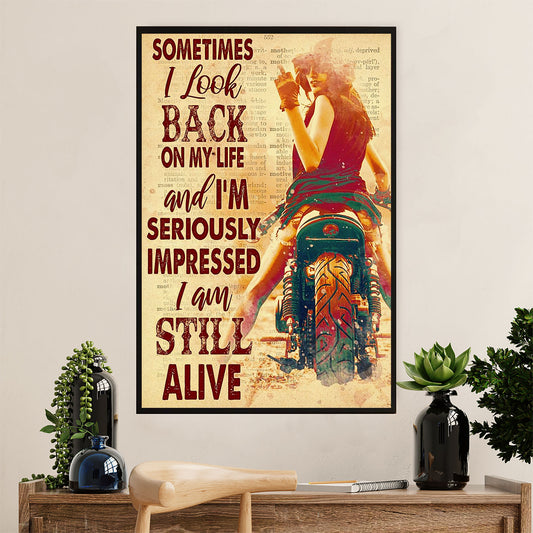 Metal Motorcycle Poster Wall Art Prints | On My Life | Home Decor Gift for Biker