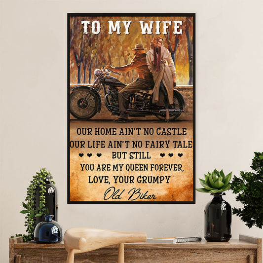 Metal Motorcycle Poster Wall Art Prints | Husband Biker to Wife | Home Decor Gift for Biker