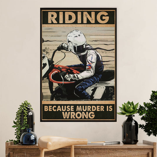 Metal Motorcycle Poster Wall Art Prints | Riding Because | Home Decor Gift for Biker