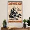 Metal Motorcycle Poster Wall Art Prints | Time with Motorcycle & Girl | Home Decor Gift for Biker