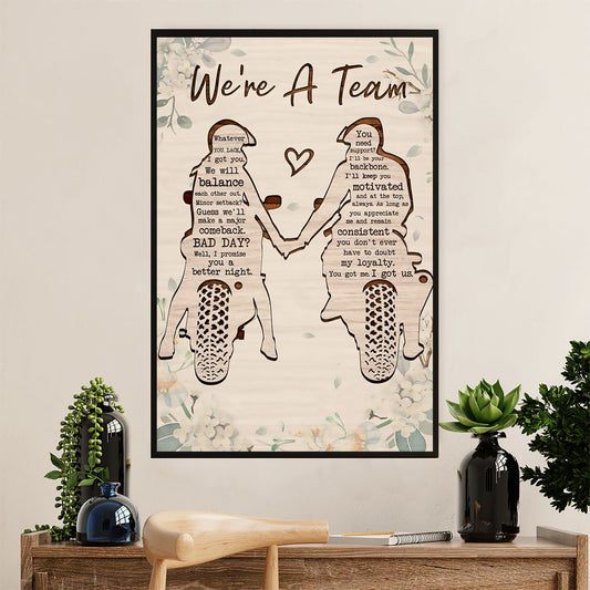 Metal Motorcycle Poster Wall Art Prints | Rider Couple Partner | Home Decor Gift for Biker