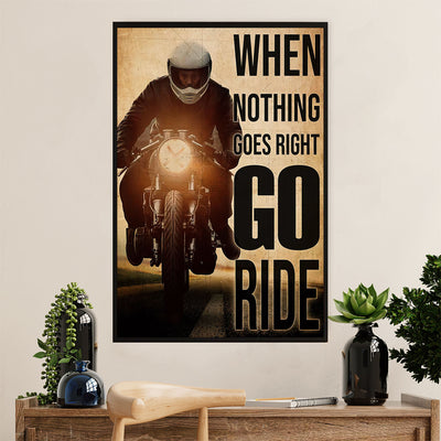 Metal Motorcycle Poster Wall Art Prints | Go Ride | Home Decor Gift for Biker