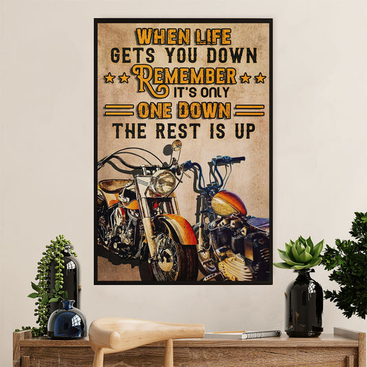 Metal Motorcycle Poster Wall Art Prints | Life Gets You Down | Home Decor Gift for Biker