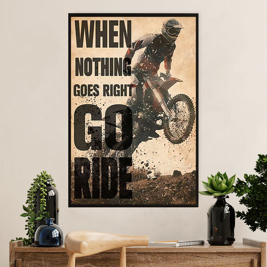 Metal Motorcycle Poster Wall Art Prints | Go Ride | Home Decor Gift for Biker