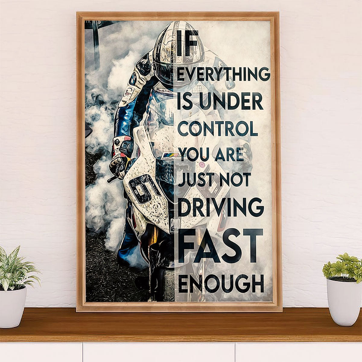 Metal Motorcycle Poster Wall Art Prints | Not Driving Fast Enough | Home Decor Gift for Biker