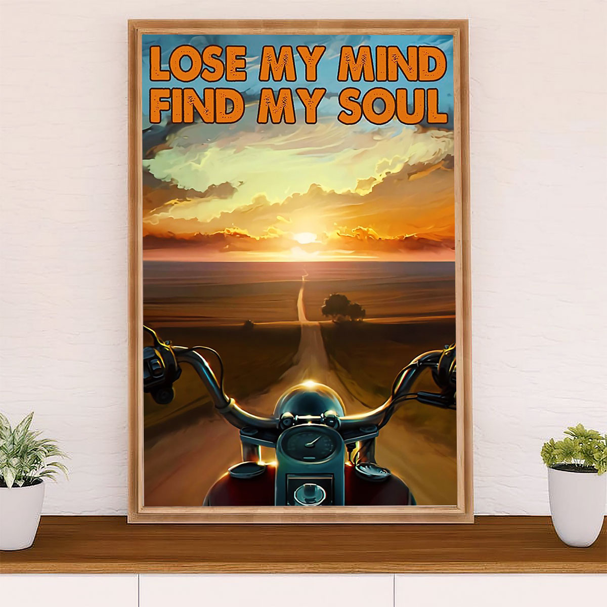 Metal Motorcycle Poster Wall Art Prints | Lose My Mind | Home Decor Gift for Biker