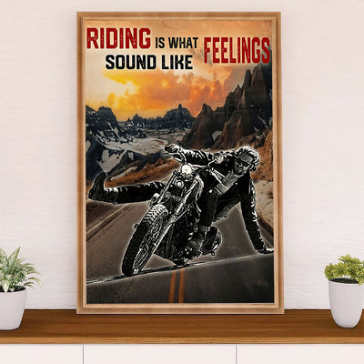 Metal Motorcycle Poster Wall Art Prints | Feelings | Home Decor Gift for Biker