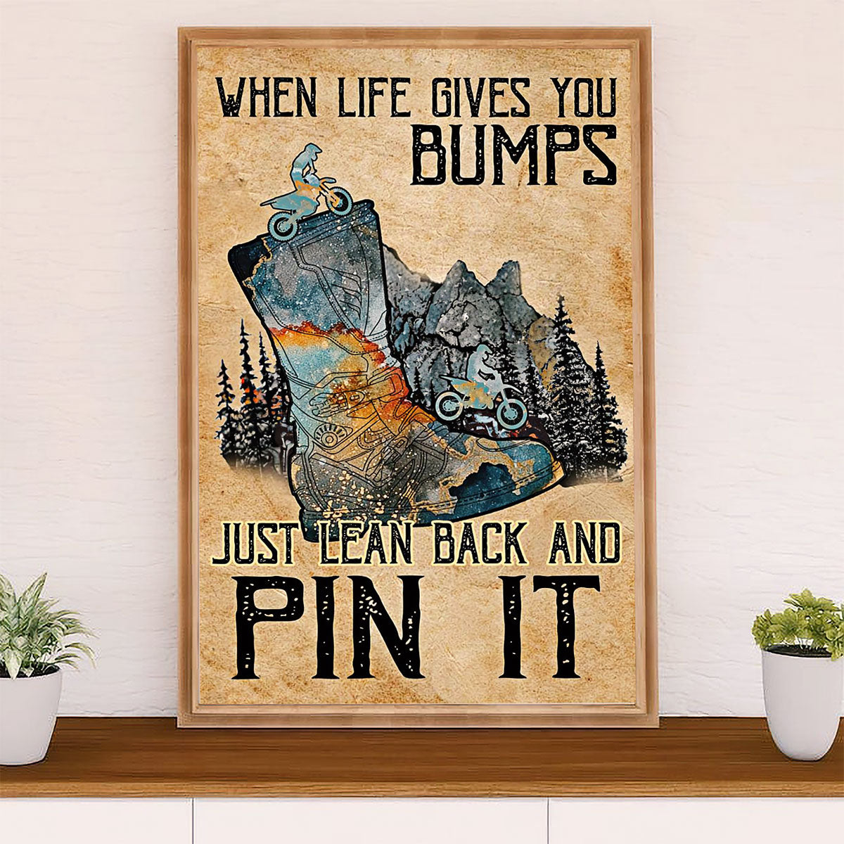 Metal Motorcycle Poster Wall Art Prints | Pin It | Home Decor Gift for Biker