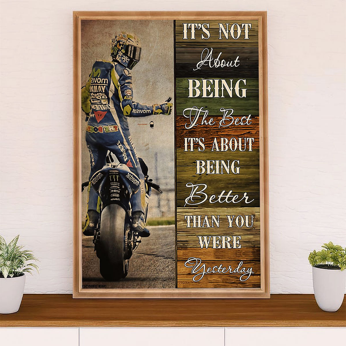 Metal Motorcycle Poster Wall Art Prints | Better than Yesterday | Home Decor Gift for Biker