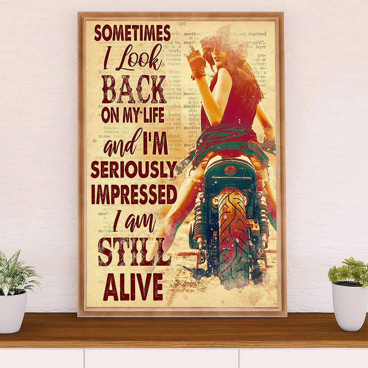 Metal Motorcycle Poster Wall Art Prints | On My Life | Home Decor Gift for Biker