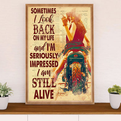Metal Motorcycle Poster Wall Art Prints | On My Life | Home Decor Gift for Biker