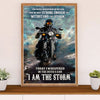 Metal Motorcycle Poster Wall Art Prints | Withstand the Storm | Home Decor Gift for Biker