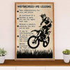 Metal Motorcycle Poster Wall Art Prints | Motorcross Life Lessons | Home Decor Gift for Biker