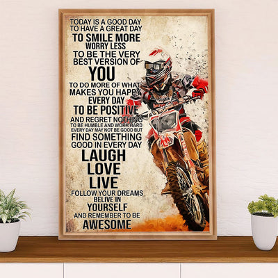 Metal Motorcycle Poster Wall Art Prints | Laugh Love Live Rider | Home Decor Gift for Biker