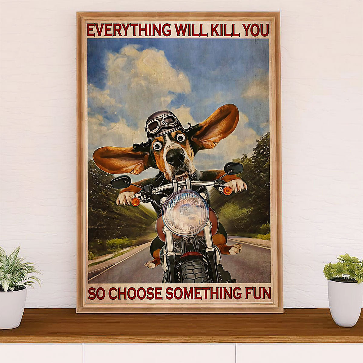 Metal Motorcycle Poster Wall Art Prints | Choose Something Fun | Home Decor Gift for Biker