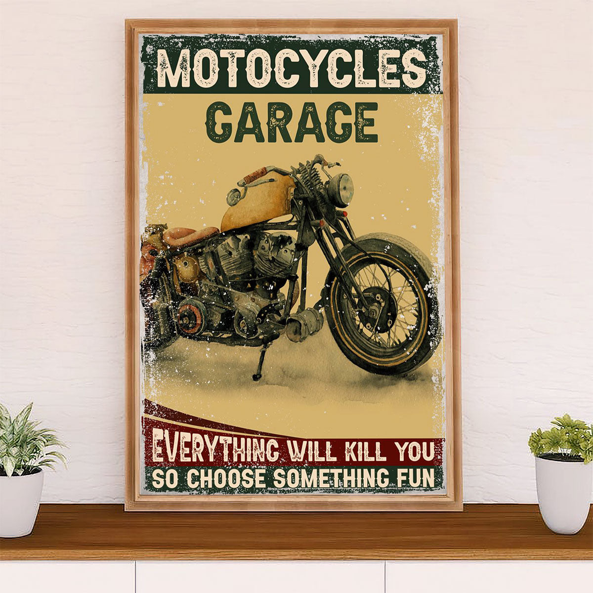 Metal Motorcycle Poster Wall Art Prints | Motorcycle Garage | Home Decor Gift for Biker