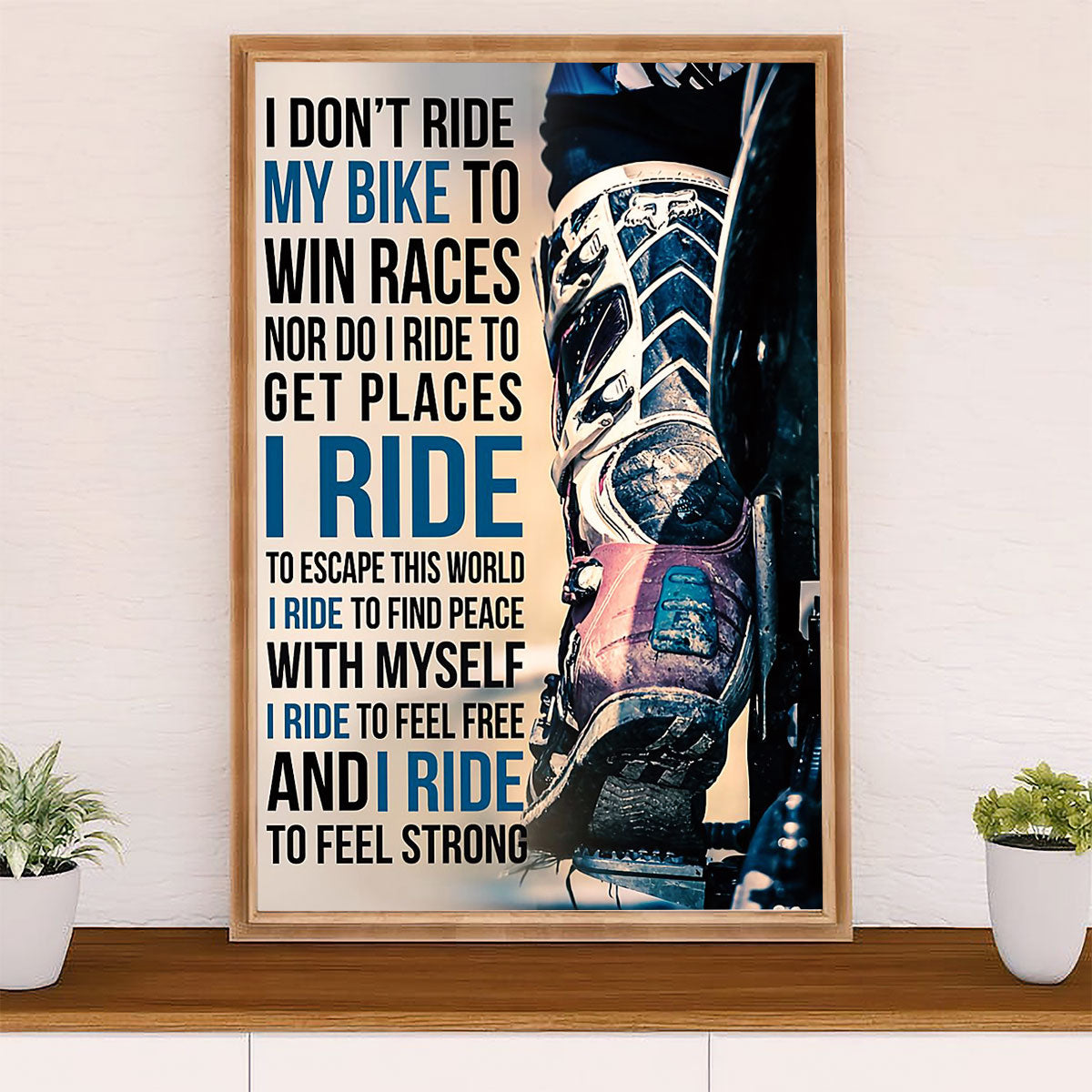 Metal Motorcycle Poster Wall Art Prints | Ride to find Peace | Home Decor Gift for Biker