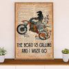 Metal Motorcycle Poster Wall Art Prints | Road Is Calling | Home Decor Gift for Biker