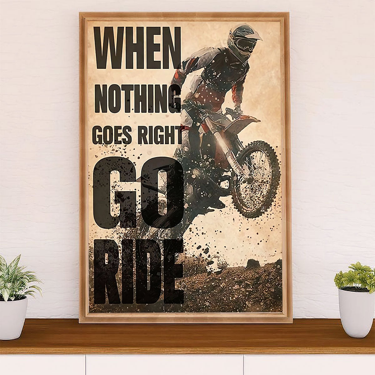 Metal Motorcycle Poster Wall Art Prints | Go Ride | Home Decor Gift for Biker